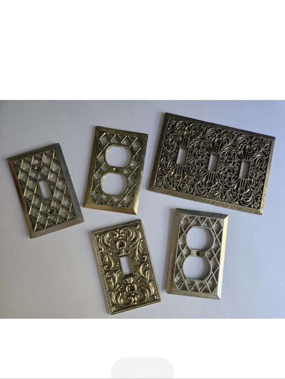 Gold Bronze Brass Light Switch Plate Outlet Cover Vintage Lot